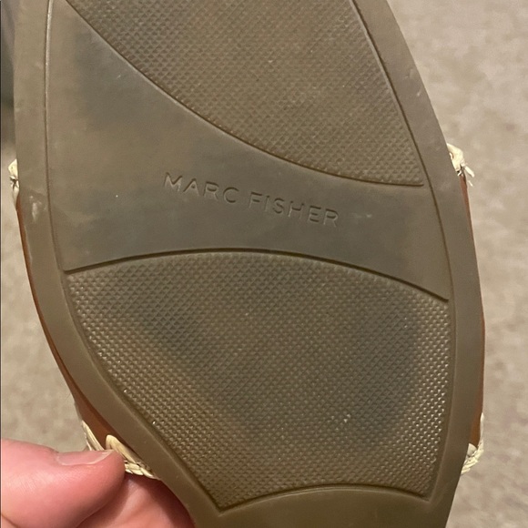 Marc Fisher Tan and Cream Mules - Picture 6 of 7